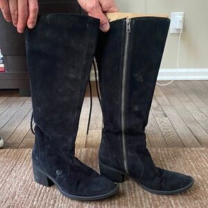 Born Black Suede Over-the-Knee Zip Boots